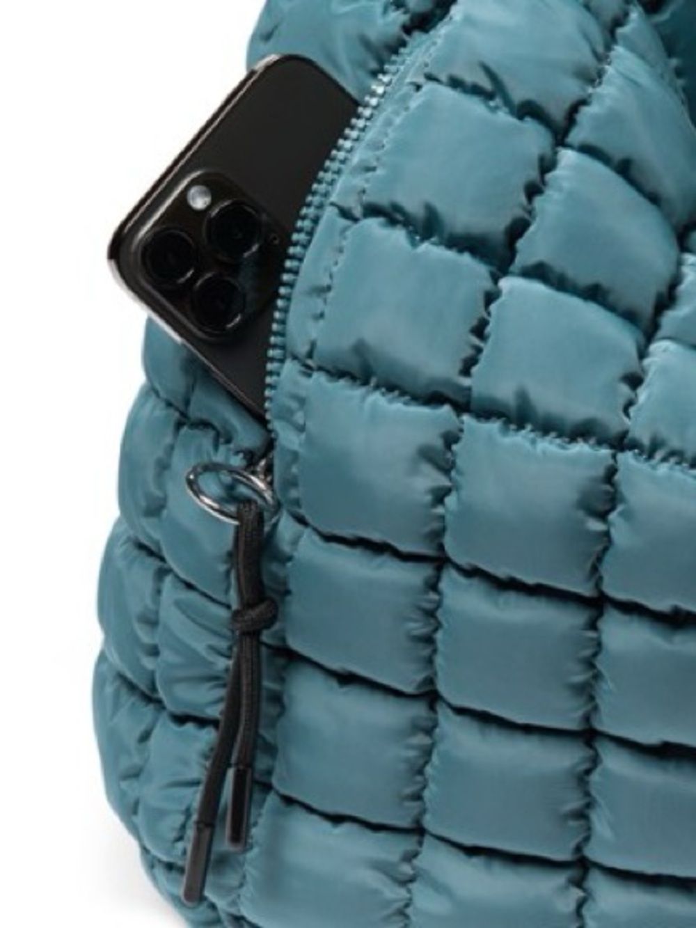 NWT Free People x FP Movement Quilted Carryall Bag in Teal - Picture 5 of 10